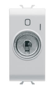 GEWISS - GEWGW10006 INTERRUTTORE BIPOLARE 250V ac - 10AX CON CHIAVE - SIMBOLO 0/1 - 1 MODULO - BIANCO LUCIDO - CHORUSMART