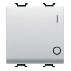GEWISS - GEWGW10034 INTERRUTTORE BIPOLARE 250V ac - 16AX - NEUTRO - SIMBOLO 0/1 - 2 MODULI - BIANCO LUCIDO - CHORUSMART