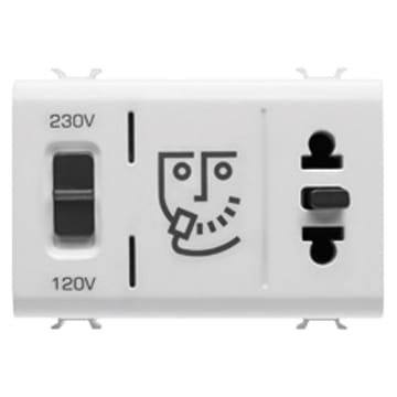 GEWISS GEWGW10331 PRESA PER RASOIO+TRASF.ISOL.3M BIANCO