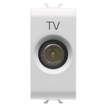 GEWISS - GEWGW10362 PRESA COASSIALE TV SCHERMATURA CLASSE A - CONNETTORE IEC MASCHIO 9,5mm - PASSANTE 5 dB - 1 MODULO - BIANCO LUCIDO - CHORUSMART