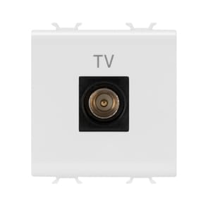 GEWISS - GEWGW10367 PRESA COASSIALE TV SCHERMATURA CLASSE A - CONNETTORE IEC MASCHIO 9,5mm - DIRETTA - 2 MODULI - BIANCO LUCIDO - CHORUSMART