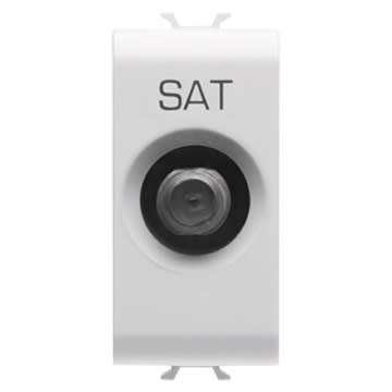 GEWISS - GEWGW10372 PRESA TV/SAT SCHERMATURA CLASSE A - CONNETTORE F FEMMINA - PASSANTE 5 dB - 1 MODULO - BIANCO LUCIDO - CHORUSMART