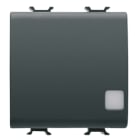 GEWISS - GEWGW12033 INTERRUTTORE UNIPOLARE 250V ac - 16AX ILLUMINABILE - CON LENTE NEUTRA SOSTITUIBILE - 2 MODULI - NERO SATINATO - CHORUSMART