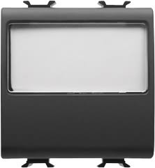 GEWISS - GEWGW12191 PULSANTE CON TARGA PORTANOME ILLUMINABILE 250V ac - NA 10A - 2 MODULI - NERO SATINATO - CHORUSMART
