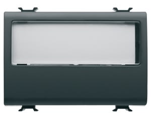 GEWISS - GEWGW12192 PULSANTE CON TARGA PORTANOME ILLUMINABILE 250V ac - NA 10A - 3 MODULI - NERO SATINATO - CHORUSMART