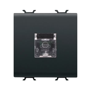 GEWISS - GEWGW12409 PRESA TELEFONICA STANDARD INTERNAZIONALE - RJ11 - MORSETTI A VITE - 2 MODULI - NERO SATINATO - CHORUSMART