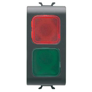 GEWISS - GEWGW12629 SPIA DI SEGNALAZIONE DOPPIA - ROSSO/VERDE - 1 MODULO - NERO SATINATO - CHORUSMART
