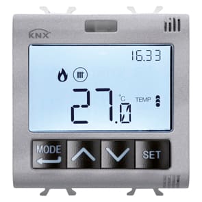 GEWISS - GEWGW14795H TERMOSTATO CON GESTIONE UMIDITÀ - KNX - 2 MODULI - TITANIO - CHORUSMART