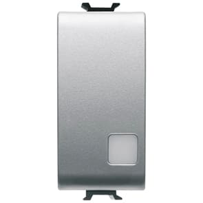 GEWISS - GEWGW14916 PULSANTE ELETTRONICO SOFT-CLICK - LUMINOSO - CON LENTE NEUTRA SOST. - PER INTERF.CONT. BUS - 1P NA PRIVO DI POT. - 1 MODULO - TITANIO - CHORUSMART