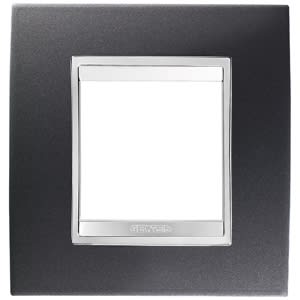 GEWISS - GEWGW16222VA PLACCA LUX INTERNATIONAL - IN TECNOPOLIMERO VERNICIATO - 2 POSTI - ARDESIA - CHORUSMART