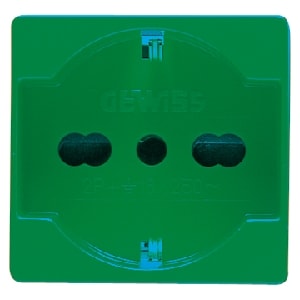 GEWISS - GEWGW20282 PRESA STANDARD ITALIANO/TEDESCO 250V ac - PER LINEE DEDICATE - 2P+T 16A BIVALENTE - P40 - 2 MODULI - VERDE - SYSTEM