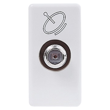 GEWISS - GEWGW20392 PRESA COASSIALE TV/SAT SCHERMATURA CLASSE A - CONNETTORE F FEMMINA - PASSANTE 10 dB - 1 MODULO - SYSTEM WHITE