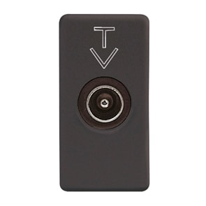 GEWISS - GEWGW21383 PRESA COASSIALE TV SCHERMATURA CLASSE A - CONNETTORE IEC MASCHIO 9,5mm - PASSANTE 14 dB - 1 MODULO - SYSTEM BLACK