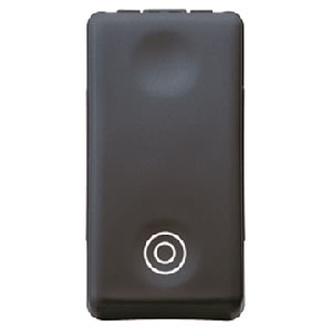 GEWISS - GEWGW21522 PULSANTE UNIPOLARE 250V ac - NA 10A - CONTATTO AUSILIARE NC - MARCIA - SIMBOLO VERDE - 1 MODULO- SYSTEM BLACK