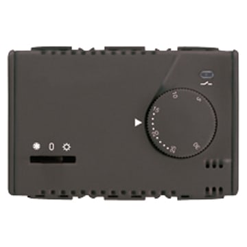 GEWISS - GEWGW21852 TERMOSTATO ELETTRONICO ESTATE/INVERNO-CON REGOLAZIONE A MANOPOLA-LED SEGNALAZIONE-230Vac 50/60Hz-3 MODULI-SYSTEM BLACK