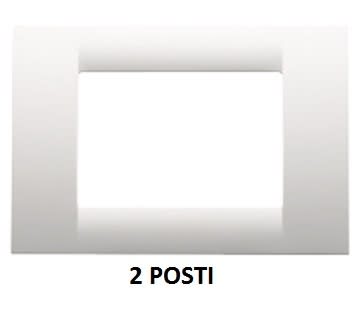 GEWISS - GEWGW22102 PLACCA VIRNA - IN TECNOPOLIMERO FINITURA LUCIDA - 2 POSTI - BIANCO NUVOLA - SYSTEM