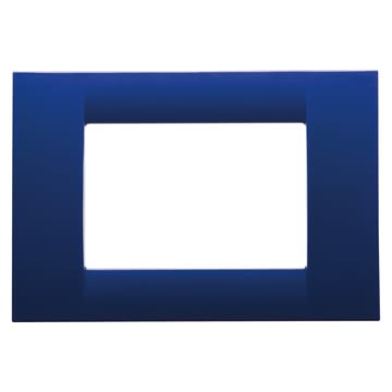 GEWISS - GEWGW22173 PLACCA VIRNA - IN TECNOPOLIMERO FINITURA LUCIDA - 3 POSTI - BLU JAZZ - SYSTEM