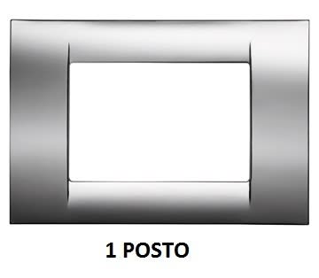 GEWISS - GEWGW22251 PLACCA VIRNA - IN TECNOPOLIMERO FINITURA LUCIDA - 1 POSTO - CROMO SOFT - SYSTEM