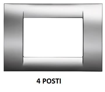 GEWISS - GEWGW22254 PLACCA VIRNA - IN TECNOPOLIMERO FINITURA LUCIDA - 4 POSTI - CROMO SOFT - SYSTEM
