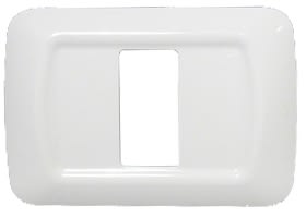 GEWISS - GEWGW22501 PLACCA TOP SYSTEM - IN TECNOPOLIMERO FINITURA LUCIDA - 1 POSTO - BIANCO NUVOLA - SYSTEM