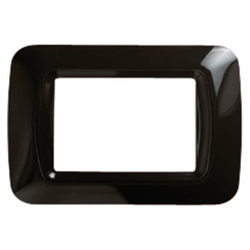 GEWISS - GEWGW22513 PLACCA TOP SYSTEM - IN TECNOPOLIMERO FINITURA LUCIDA - 3 POSTI - NERO TONER - SYSTEM