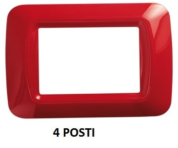 GEWISS - GEWGW22524 PLACCA 4 POS.ROSSO GERANIO TOP SYSTEM