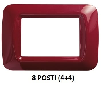 GEWISS - GEWGW22537 PLACCA TOP SYSTEM - IN TECNOPOLIMERO FINITURA LUCIDA - 8 POSTI (4+4 SOVRAPPOSTI) - AMARANTO CLASSICO - SYSTEM