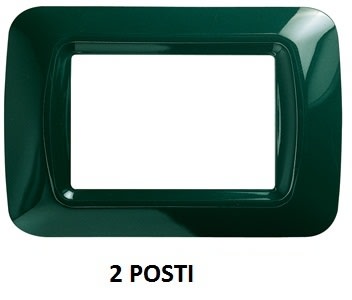 GEWISS - GEWGW22552 PLACCA TOP SYSTEM - IN TECNOPOLIMERO FINITURA LUCIDA - 2 POSTI - VERDE RACING - SYSTEM