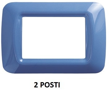 GEWISS - GEWGW22562 PLACCA TOP SYSTEM - IN TECNOPOLIMERO FINITURA LUCIDA - 2 POSTI - AZZURRO CIELO - SYSTEM