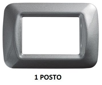 GEWISS - GEWGW22601 PLACCA TOP SYSTEM - IN TECNOPOLIMERO FINITURA LUCIDA - 1 POSTO - TITANIO METALLIZZATO - SYSTEM