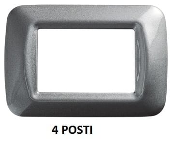 GEWISS - GEWGW22604 PLACCA 4 POS.TITANIO METALL.TOP SYSTEM