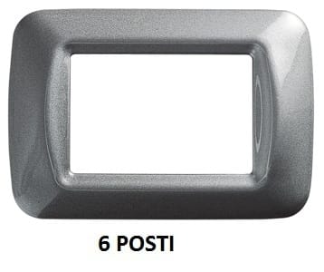 GEWISS - GEWGW22606 PLACCA 6 POS.TITANIO METALL.TOP SYSTEM