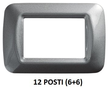 GEWISS - GEWGW22608 PLACCA 12 POS.TITANIO METALL.TOP SYSTEM