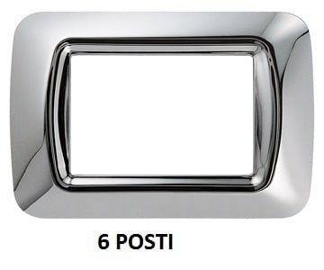 GEWISS - GEWGW22656 PLACCA 6 POS.CROMO SOFT TOP SYSTEM