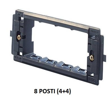 GEWISS - GEWGW24240 SUPPORTO - 8 POSTI (4+4 SOVRAPPOSTI) - PLACCHE TOP SYSTEM / VIRNA /CLASSIC - SYSTEM