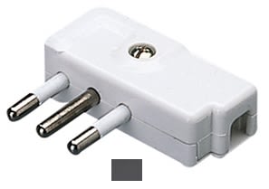 GEWISS - GEWGW28008 SPINA MOBILE - A 90° - STANDARD ITALIANO - 2P+T 10A 250V ac - TIPO SPA11 - ARDESIA