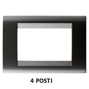 GEWISS - GEWGW32004 PLACCA PLAYBUS - IN TECNOPOLIMERO VERNICIATO - SMALTATURA VETRIFICATA ANTIGRAFFIO - 4 POSTI - ARDESIA - PLAYBUS