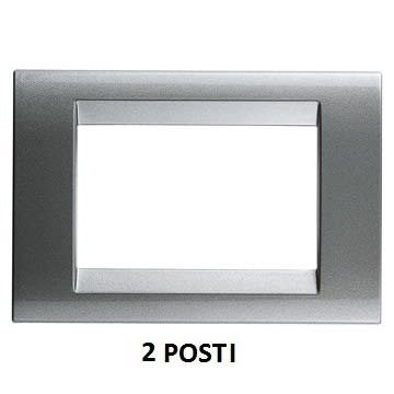 GEWISS - GEWGW32012 PLACCA PLAYBUS - IN TECNOPOLIMERO VERNICIATO - SMALTATURA VETRIFICATA ANTIGRAFFIO - 2 POSTI - TITANIO - PLAYBUS