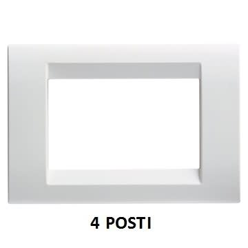 GEWISS - GEWGW32024 PLACCA PLAYBUS - IN TECNOPOLIMERO - FINITURA LUCIDA - 4 POSTI - BIANCO NUVOLA - PLAYBUS