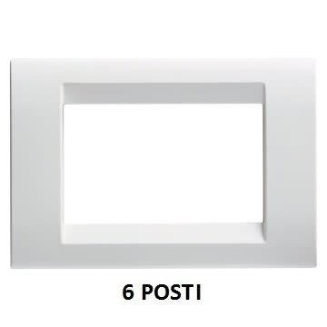 GEWISS - GEWGW32026 PLACCA PLAYBUS - IN TECNOPOLIMERO - FINITURA LUCIDA - 6 POSTI - BIANCO NUVOLA - PLAYBUS