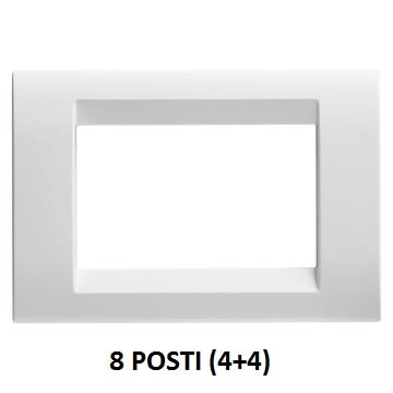 GEWISS - GEWGW32027 PLACCA PLAYBUS - IN TECNOPOLIMERO - FINITURA LUCIDA - 8 POSTI (4+4 SOVRAPPOSTI) - BIANCO NUVOLA - PLAYBUS