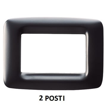 GEWISS - GEWGW32302 PLACCA PLAYBUS YOUNG - IN TECNOPOLIMERO - FINITURA SATINATA - 2 POSTI - NERO TONER - PLAYBUS