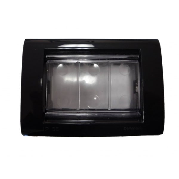 GEWISS - GEWGW32462 PLACCA IP55 3 POSTI NERO TONER
