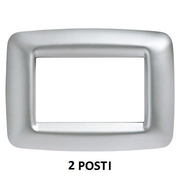 GEWISS - GEWGW32752 PLACCA PLAYBUS YOUNG - IN TECNOPOLIMERO METALLIZZATO - FINITURA SATINATA - 2 POSTI - CROMO SOFT - PLAYBUS