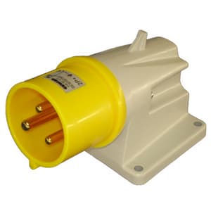 GEWISS - GEWGW60412 SPINA FISSA DA PARETE A 90° - IP44 - 2P+T 32A 100-130V 50/60HZ - GIALLO - 4H - CABLAGGIO A VITE