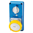 GEWISS - GEWGW66334N PRESA FISSA INTERBLOCCATA VERTICALE - SENZA FONDO - CON BASE PORTAFUSIBILI - 2P+T 32A 100-130V - 50/60HZ 4H - IP67