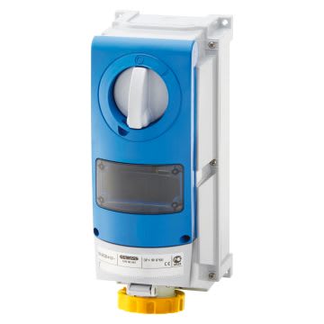GEWISS - GEWGW66986 PRESA FISSA INTERBLOCCATA VERTICALE - CON FONDO -PER MONTAGGIO APPARECCHIATURE MODULARI - IMPIEGHI GRAVOSI - 3P+T 32A 100-130V-50/60HZ 4H-IP66