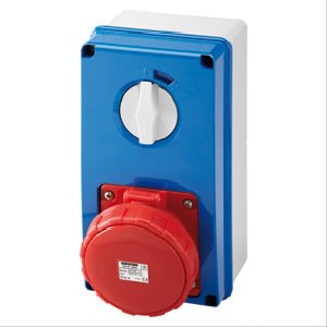 GEWISS - GEWGW67259N PRESA FISSA INTERBLOCCATA VERTICALE - CON FONDO - SENZA BASE PORTAFUSIBILI - 2P+T 63A 200-250V - 50/60HZ 6H - IP67