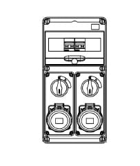 GEWISS GEWGW68232N Q-DIN10 ASD 2PR.2P+T16A IP65