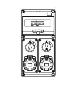 GEWISS - GEWGW68233N Q-DIN 10 DBO - 2 PRESE IEC 309 - IP65